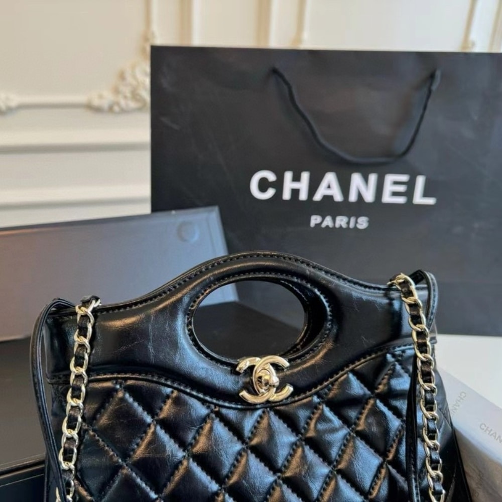 Chanel 31 Bag Leather Black 24Cm