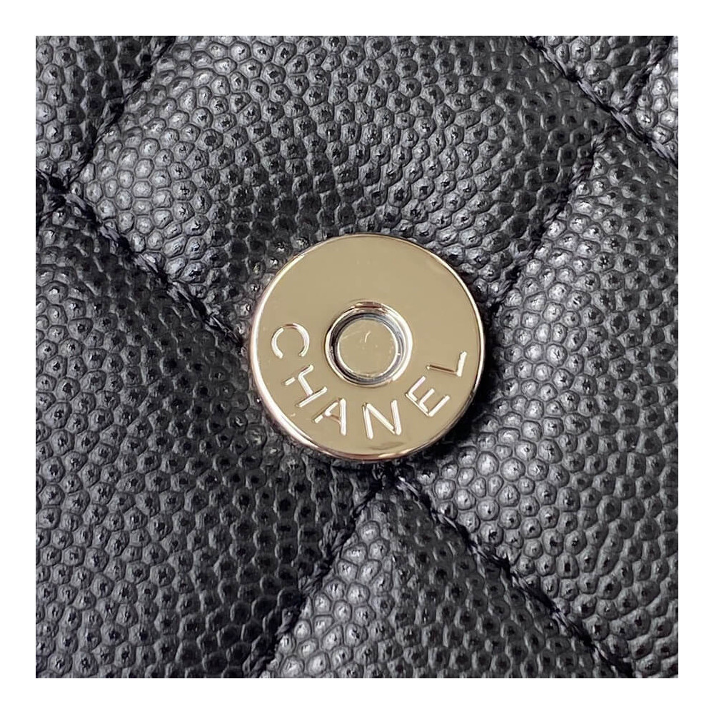 Chanel Enamel Handle Clutch with Chain in Grained Calfskin