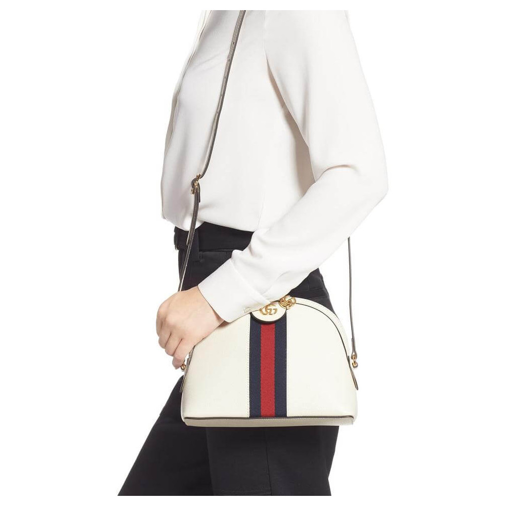 Gucci Ophidia Small Shoulder Bag in White Leather