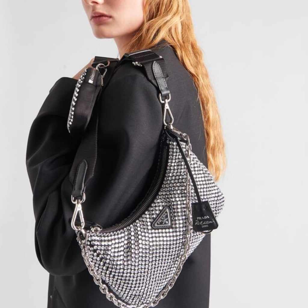 Prada Re Edition 2005 Satin Bag With Crystals 23Cm 1BH204 2AWL F0T7O V V9L