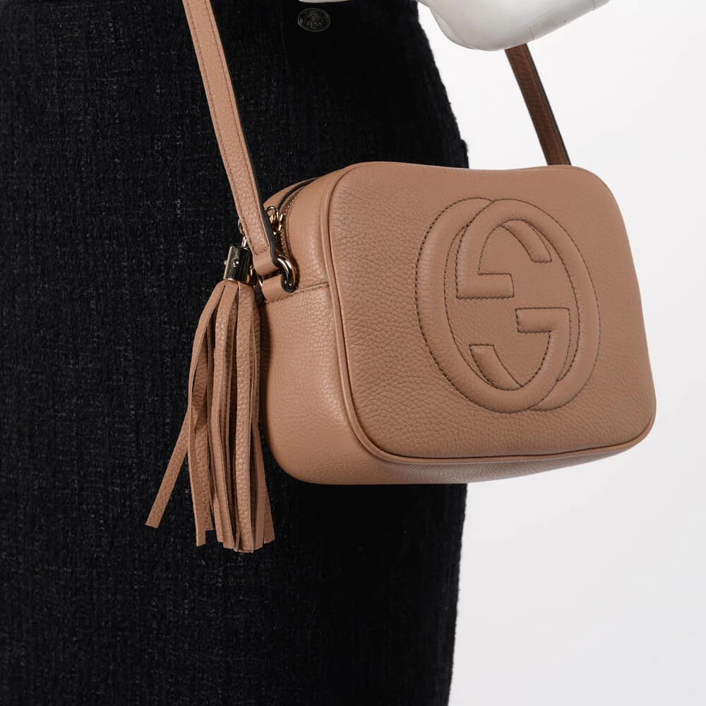 Gucci Soho Small Leather Disco Bag Apricot