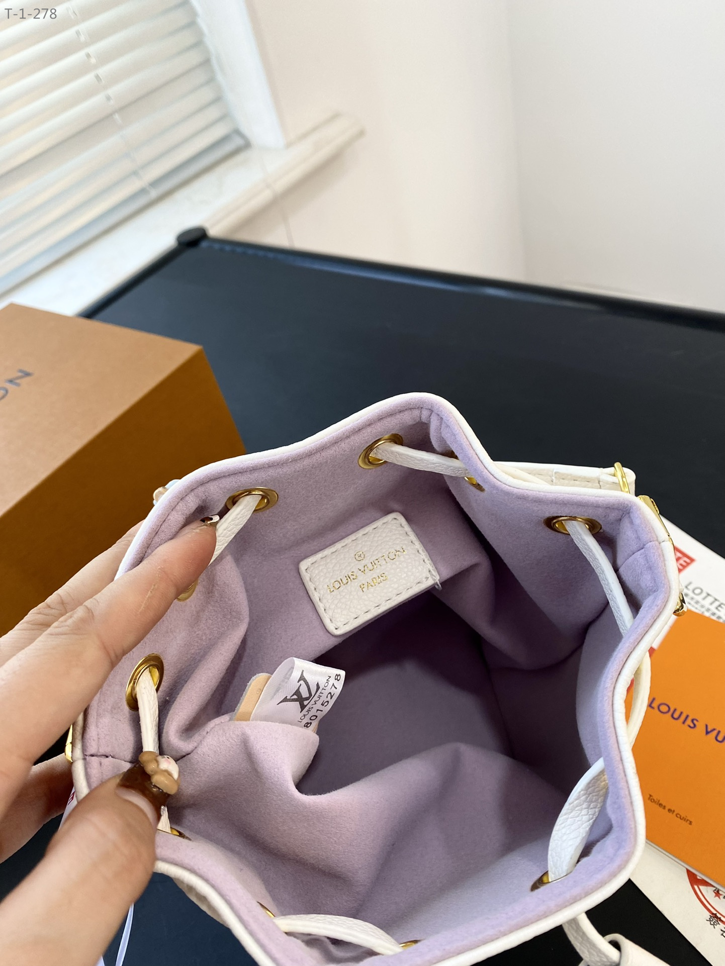 Louis Vuitton Noe Nano White With Purple 17Cm M82933