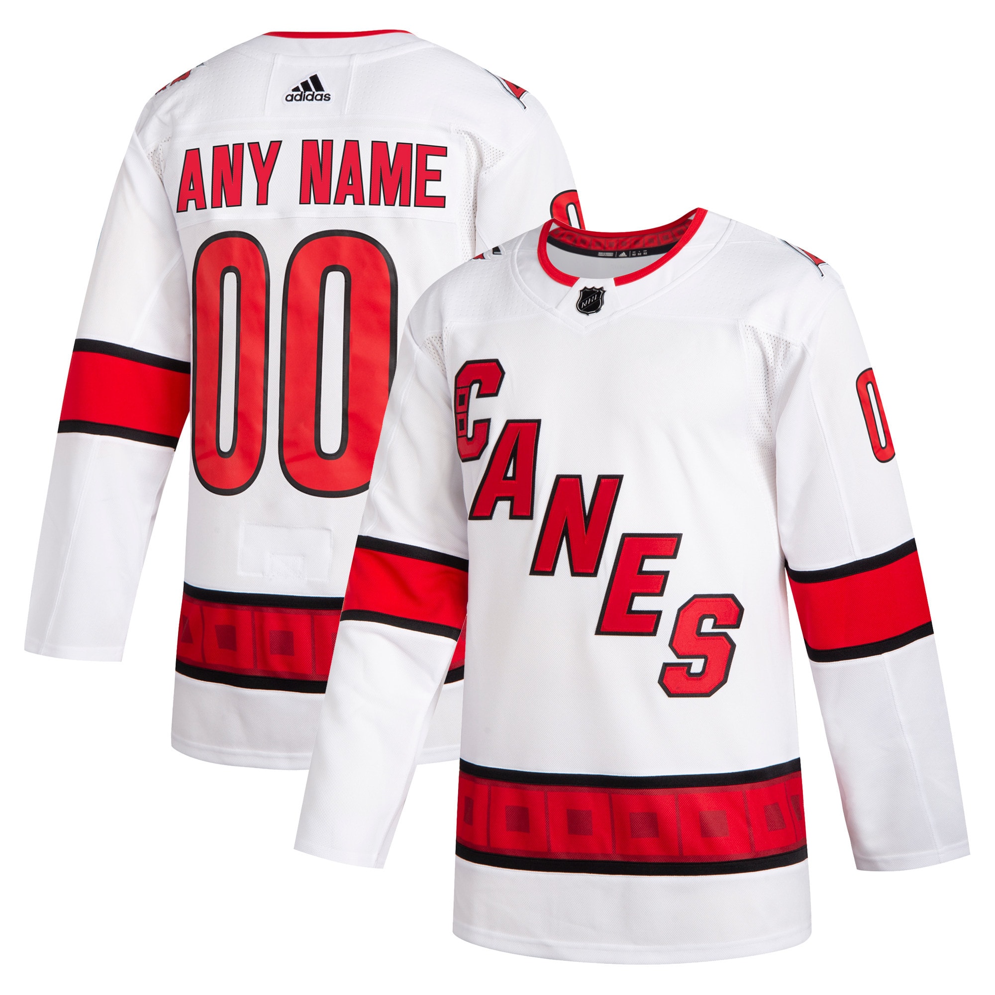 Carolina Hurricanes adidas 2020/21 Away Custom Authentic Jersey – White