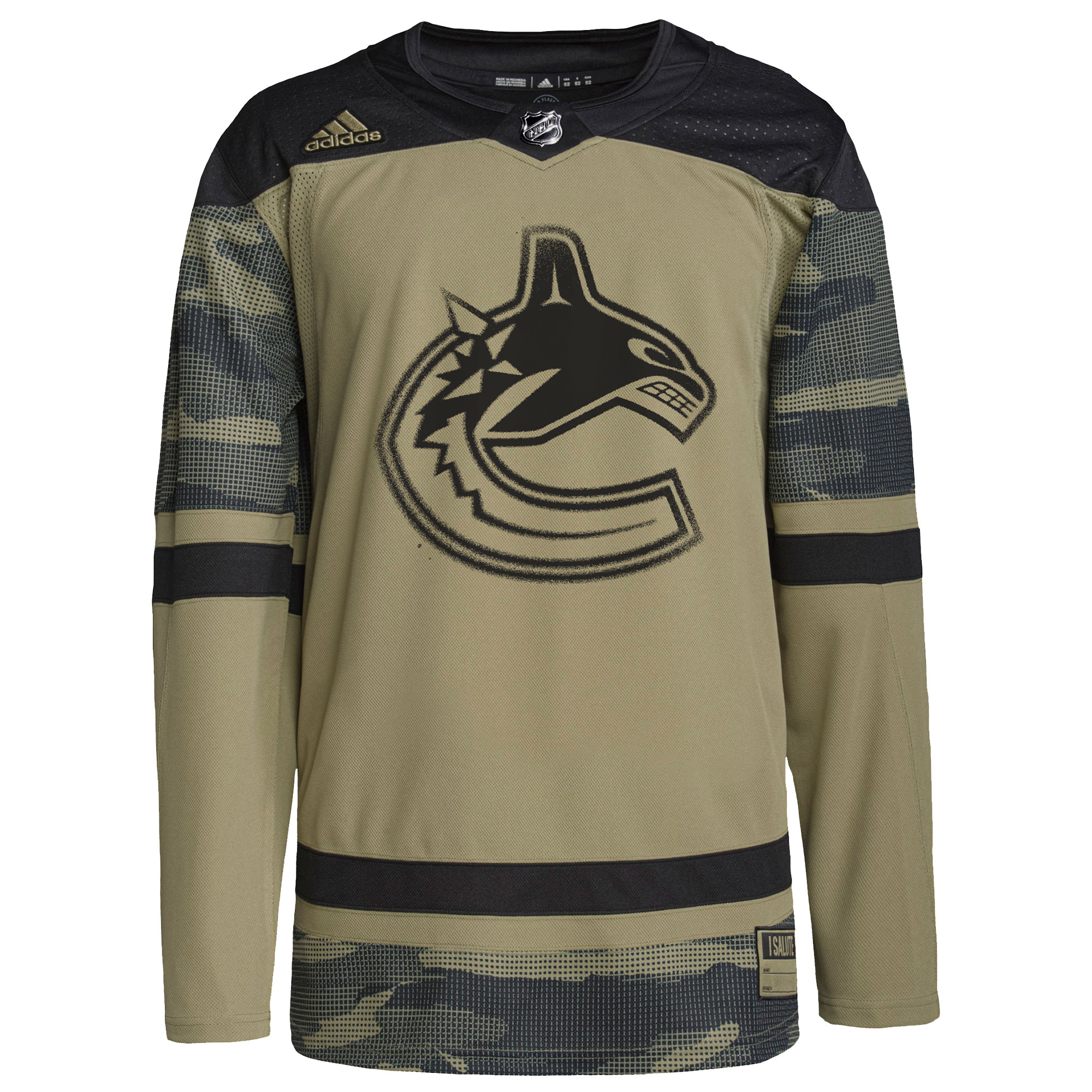 Vancouver Canucks adidas Logo Military Appreciation Team Authentic Custom Practice Jersey – Camo