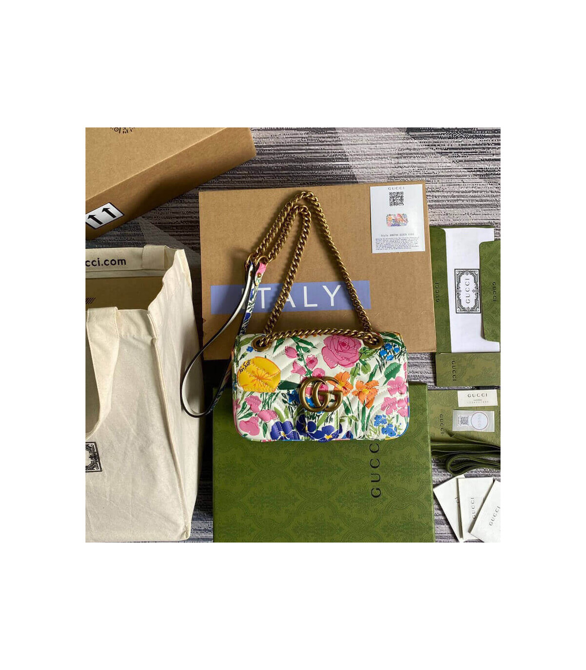 Gucci GG Marmont Ken Scott Print Mini Shoulder Bag