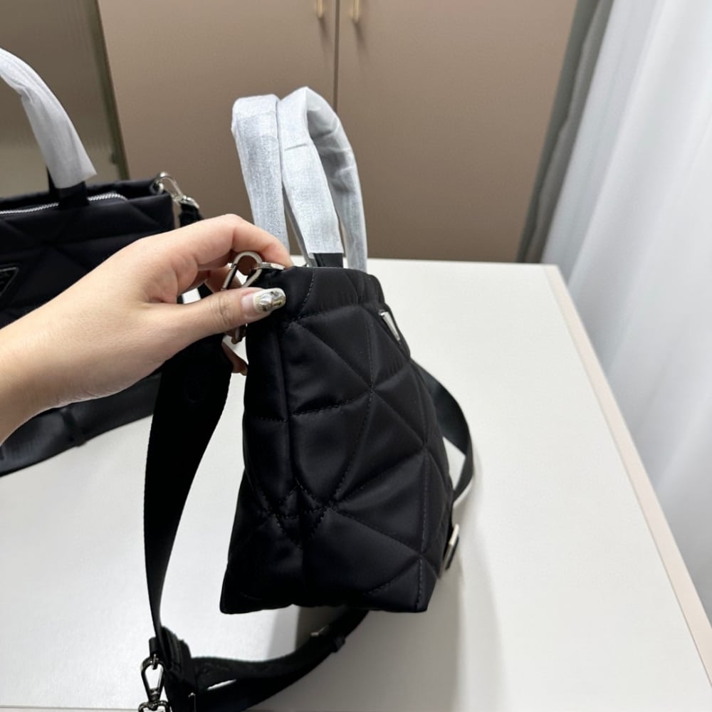 Prada Re Nylon Padded Tote Bag Black 23Cm