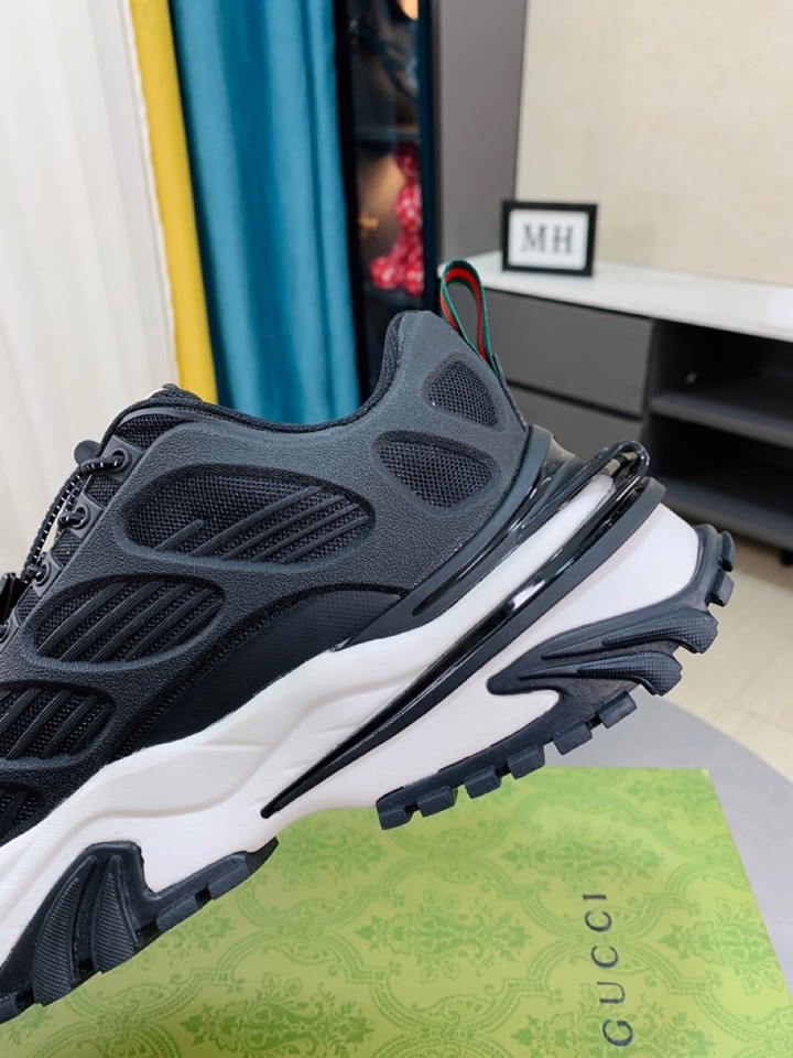 Gucci Gg Men?S Sneaker Rubber Leather Black