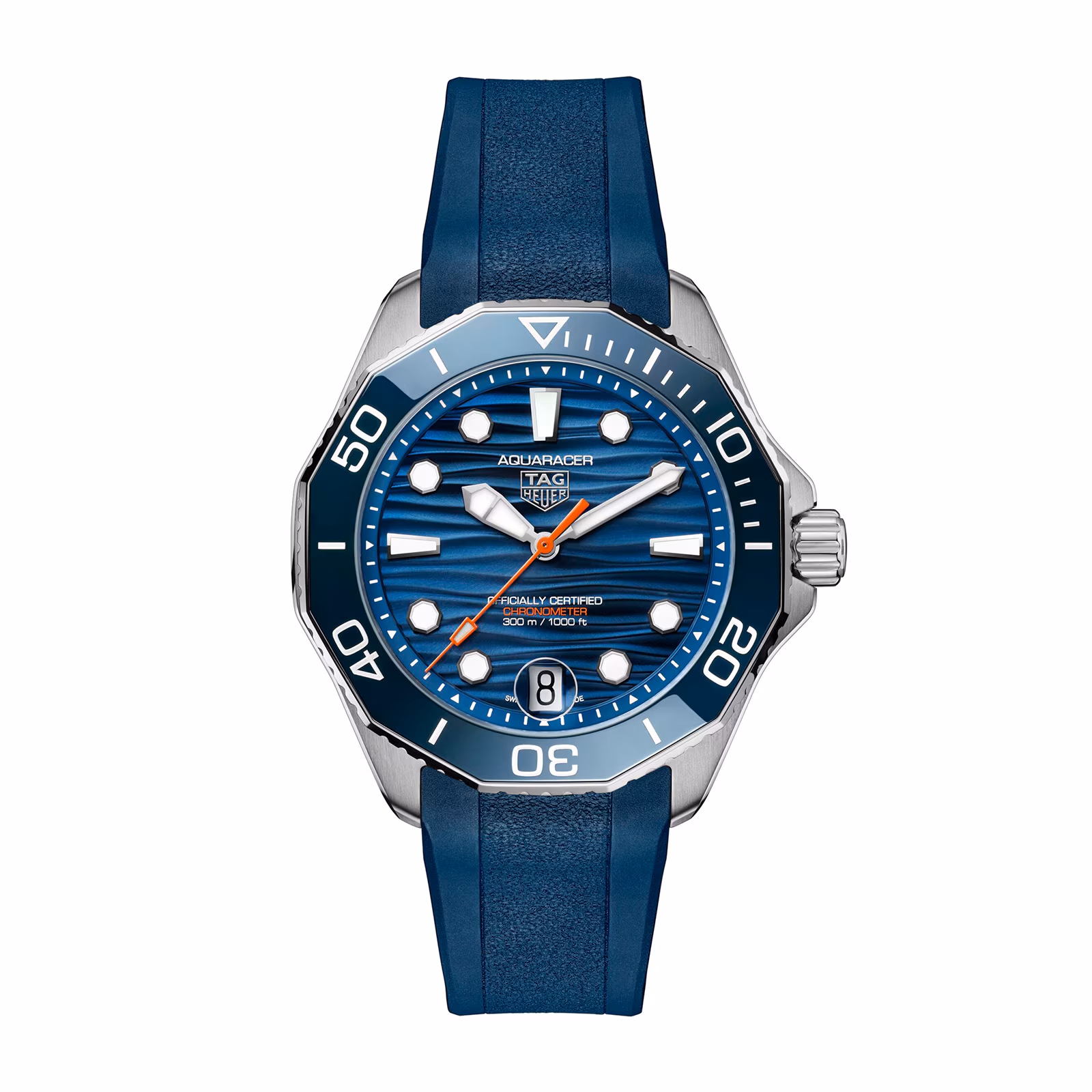 TAG Heuer Aquaracer Professional 300 Date 42mm Mens Watch Blue Rubber WBP5111.FT6259