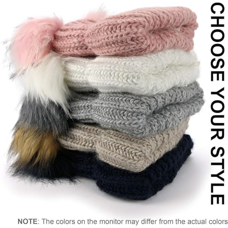 2 Pom Cable Knit Beanie