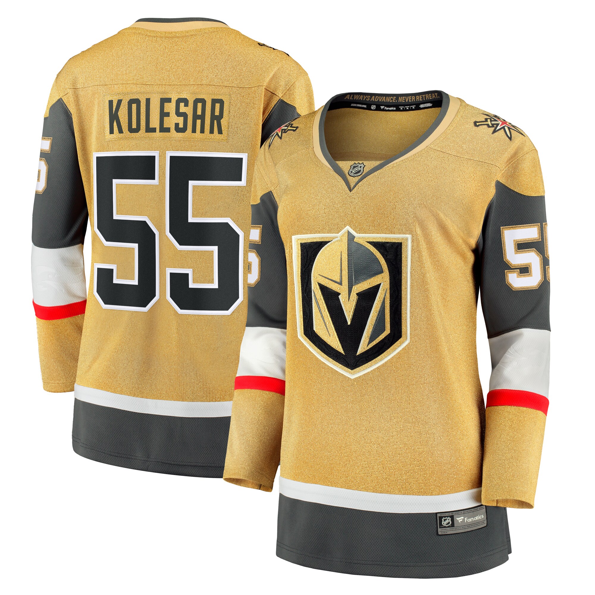 Keegan Kolesar Vegas Golden Knights Fanatics Women’s Alternate Breakaway Player Jersey – Gold