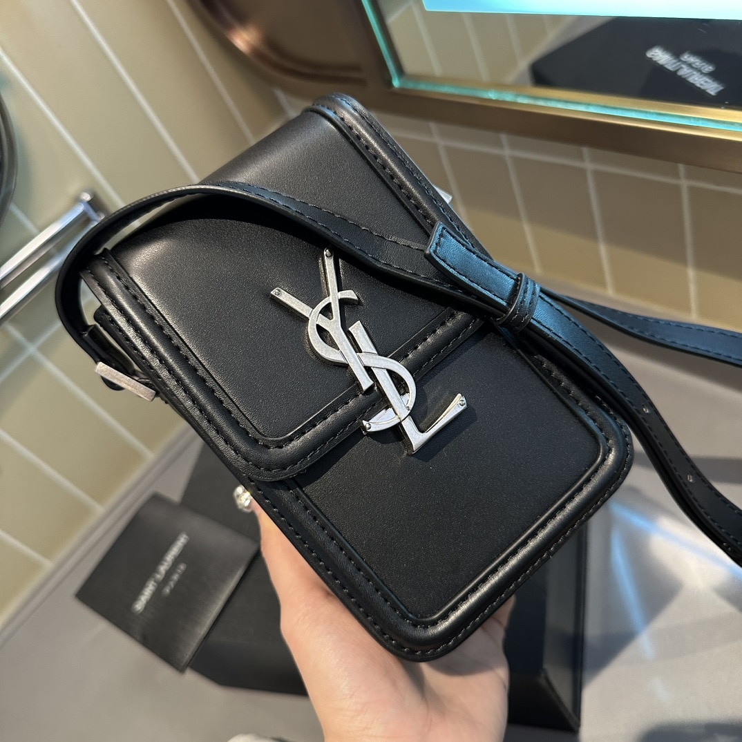 Saint Laurent Solferino Mini Bag In Smooth Leather Black 11Cm