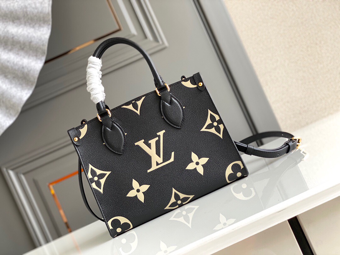 Louis Vuitton Sac À Main On The Go Pm Noir Beige M45659 25cm