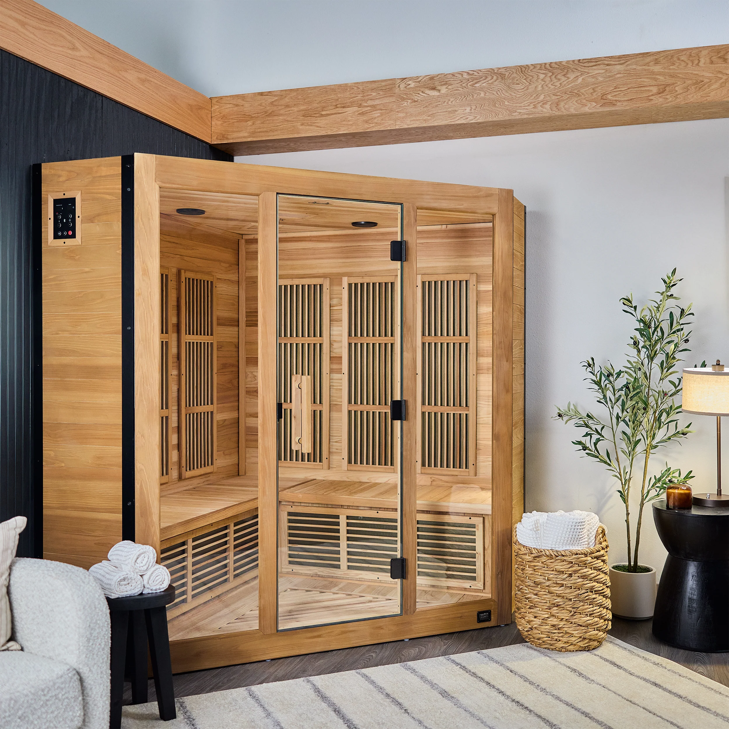 Rylan Indoor Infrared Corner Sauna �?4 Person