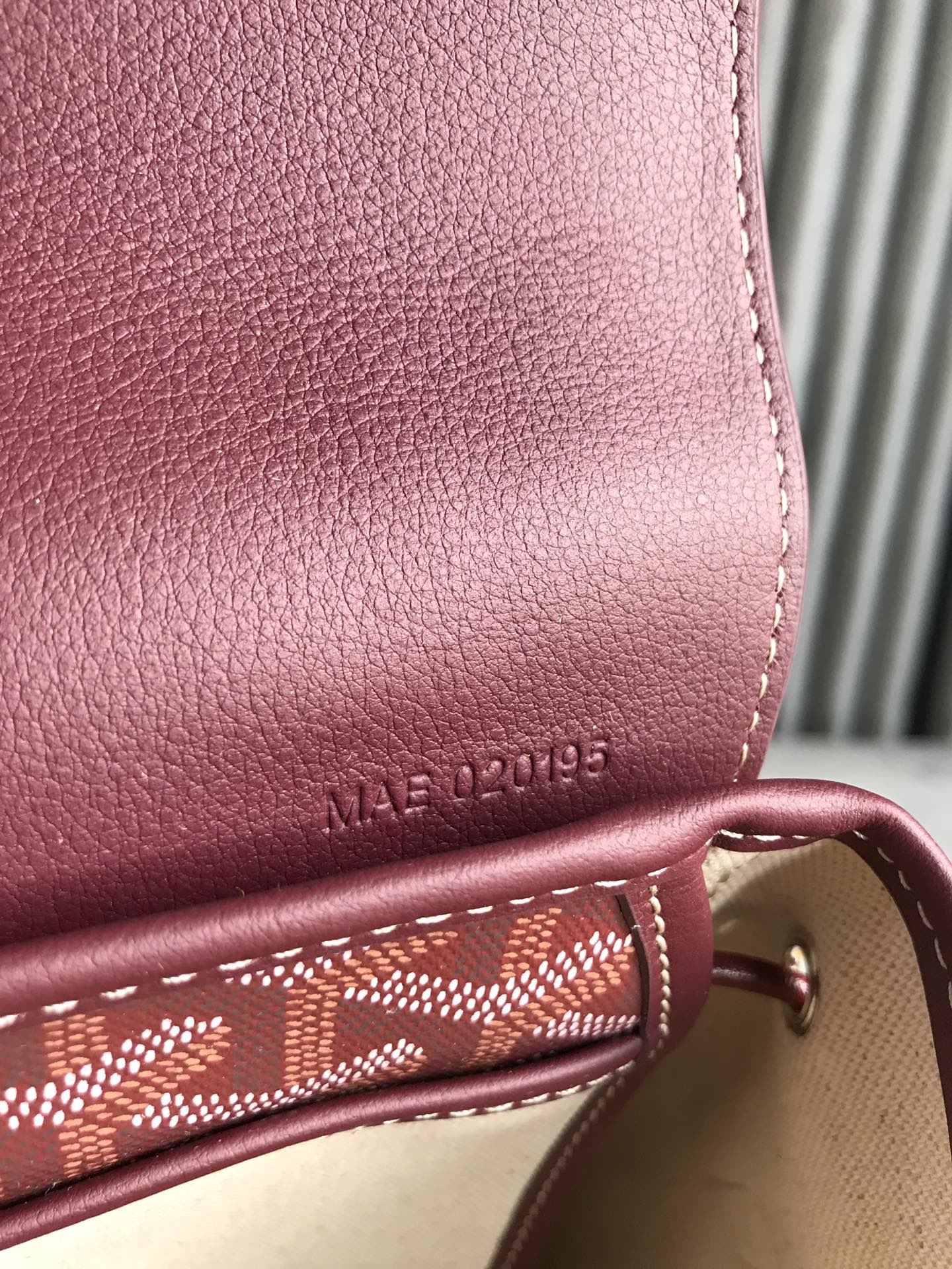 Goyard Alpin Mini Backpack 21 Cm Wine Red Lambskin And Goyardine Canvas