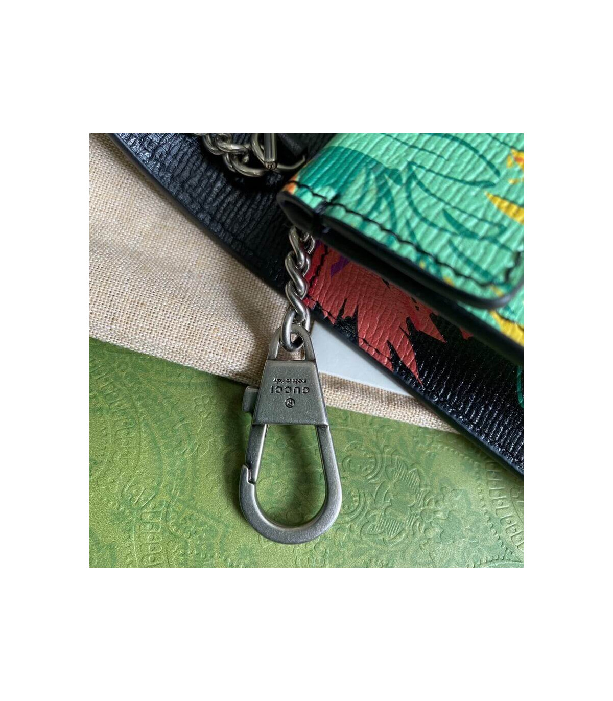 Gucci Dionysus Ken Scott Print Super Mini Bag Black