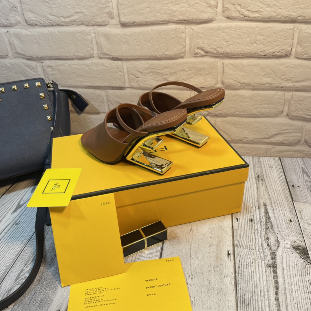 Fendi First Leather High-Heeled Sandals Brown 8R8212Na7F1Gqi