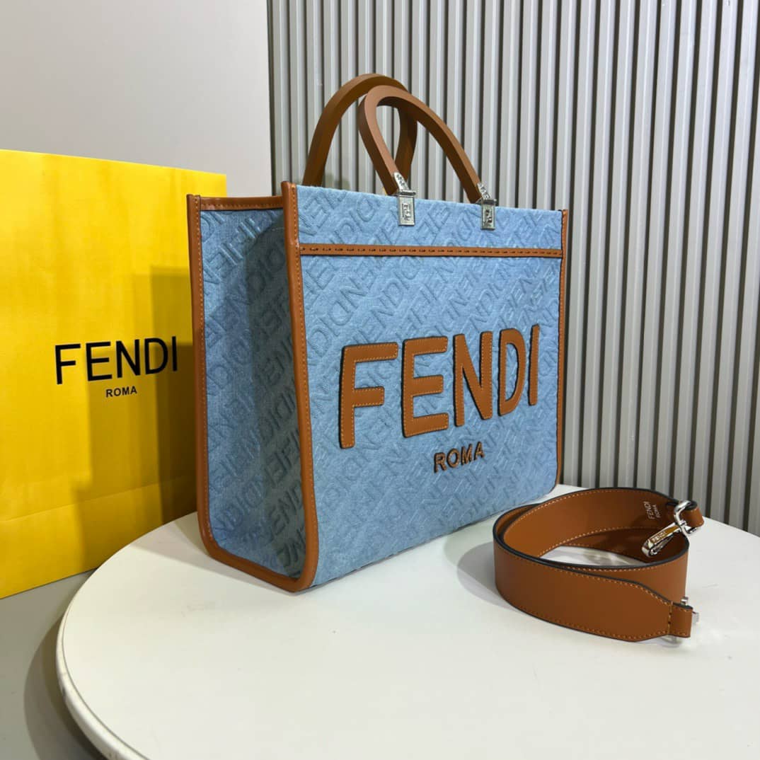 Fendi Sunshine Medium Denim Light Blue 35Cm