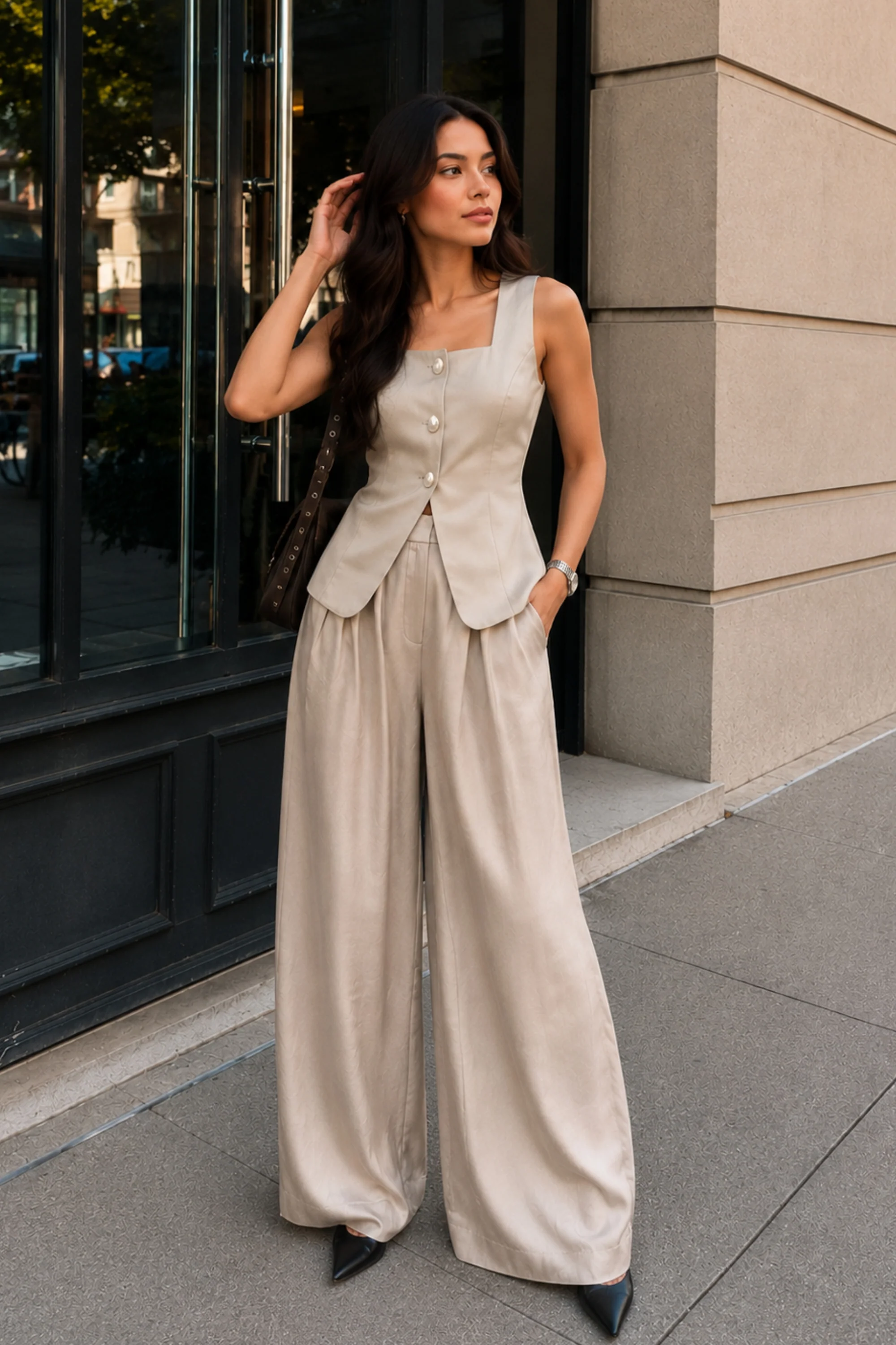 Oyster Cream Waistcoat Co-Ord