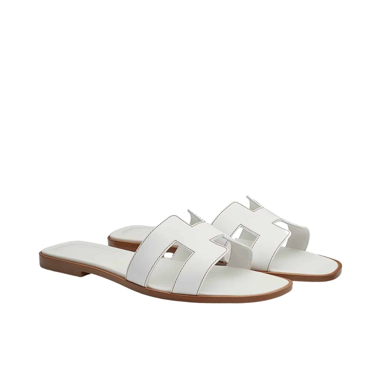 Hermes Oran Sandal Blanc