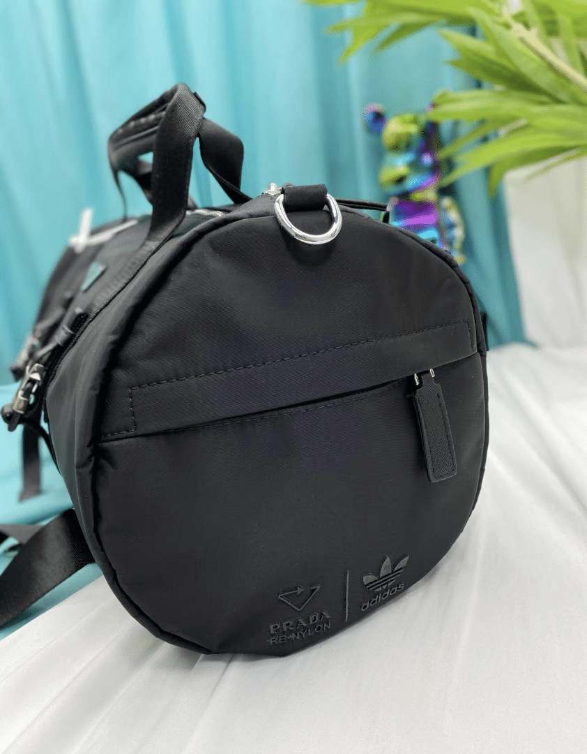 Prada Nylon And Saffiano Leather Duffle Bag