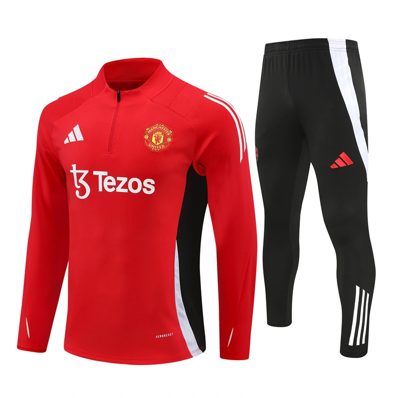 2024-25 Manchester United Red Long Sleeve Training Suit