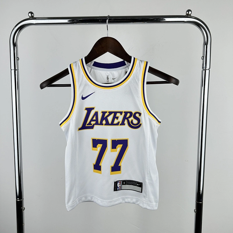 Kids 2023 NBA Lakers 77 DONCIC Basketball Jersey