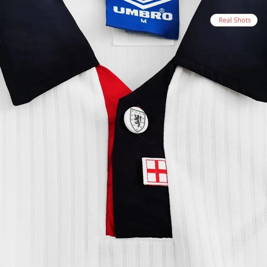Beckham #7 England 1998 Home Long Sleeve Retro Soccer Jersey
