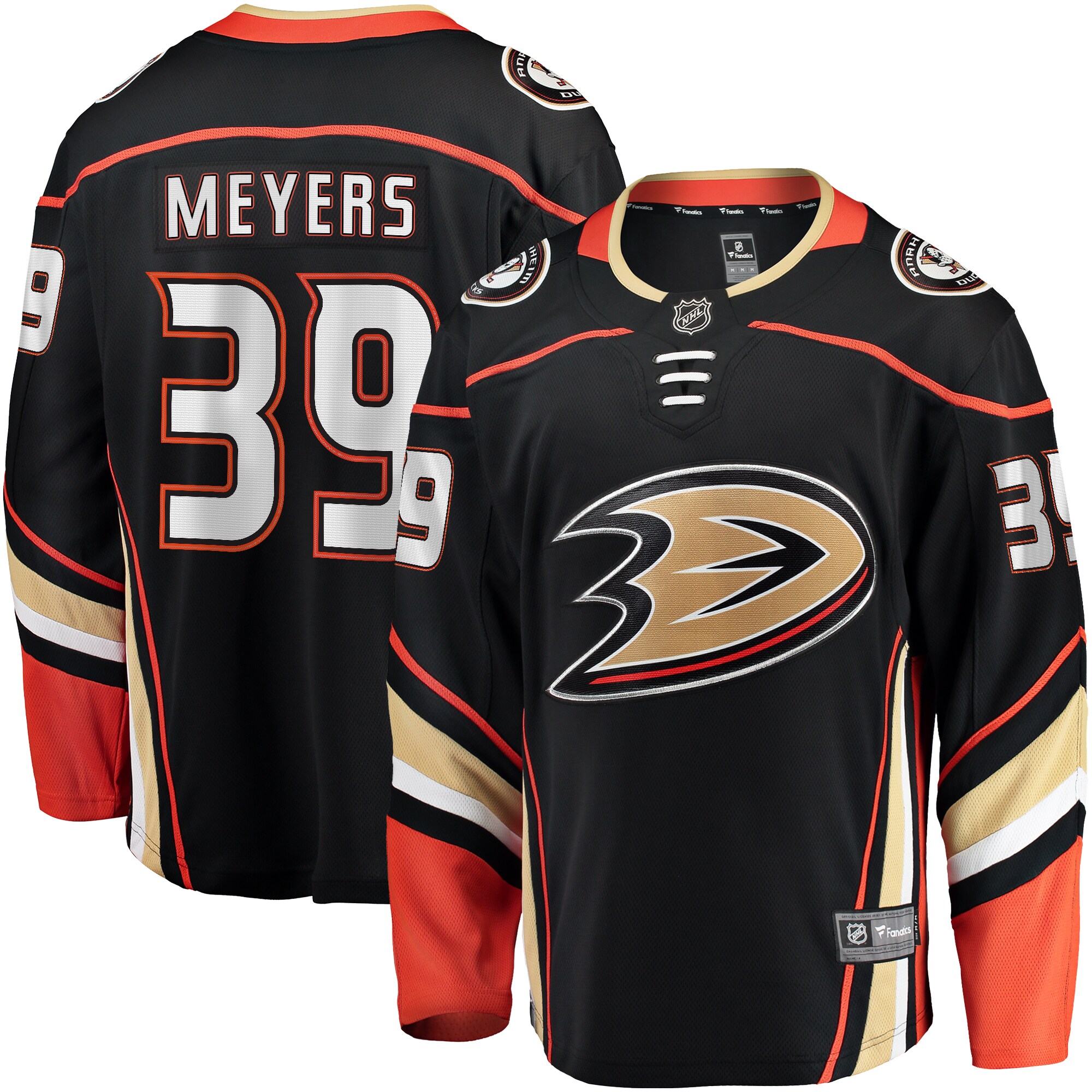 Ben Meyers Anaheim Ducks Fanatics Home Premier Breakaway Player Jersey – Black