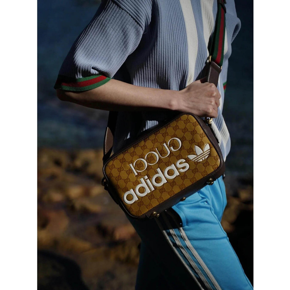 adidas x Gucci Small Shoulder Bag in GG Crystal Canvas