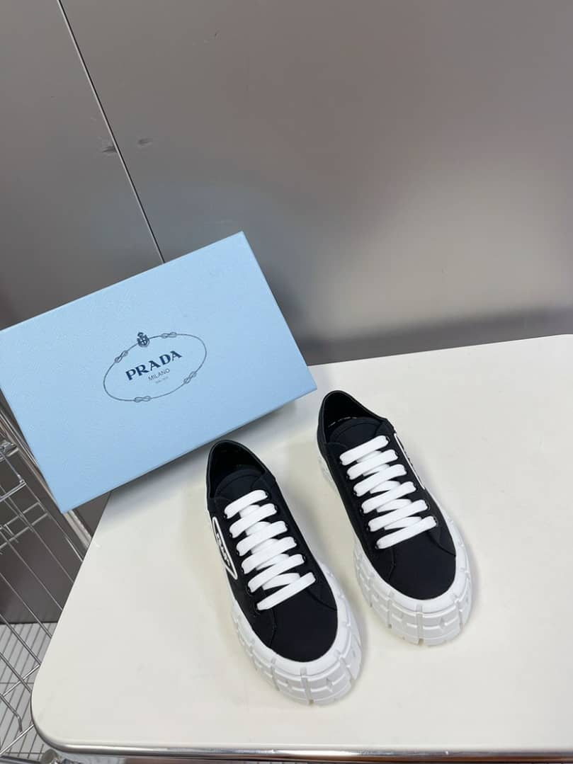 Prada Double Wheel Nylon Gabardine Sneaker Black 1E260M3Lfxf0632F050