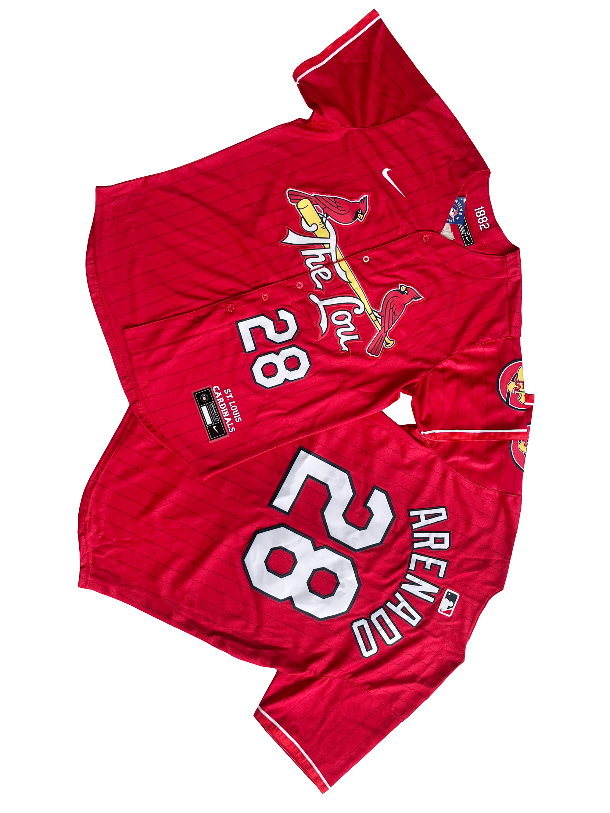 Men's St. Louis Cardinals Nolan Arenado #28 Red 2024 City Connect Limited Player Jersey