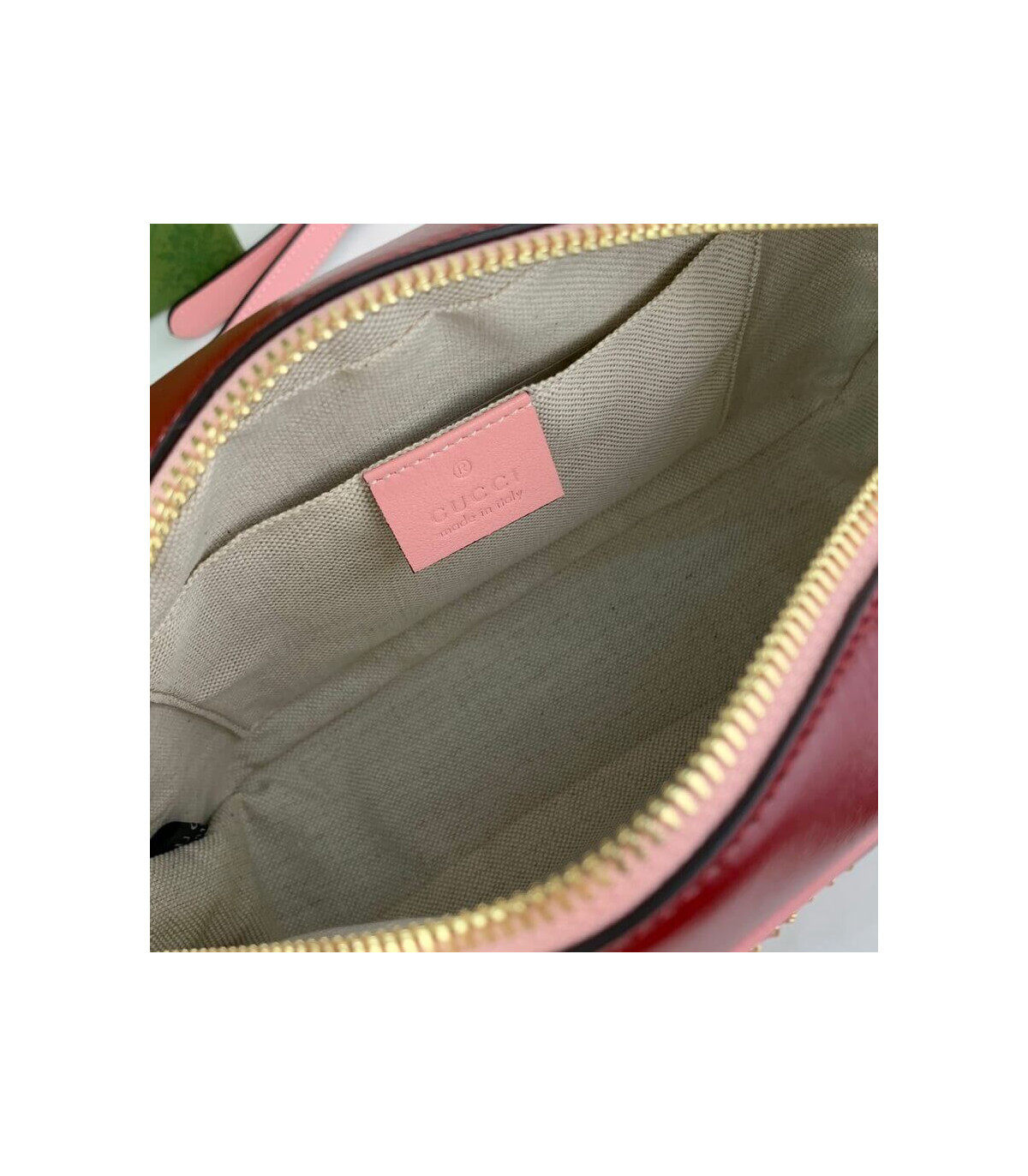 Gucci GG Marmont Small Shoulder Bag Red and Emerald Leather