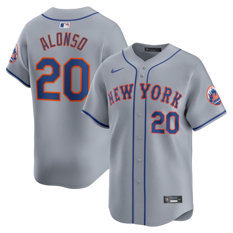 Pete Alonso New York Mets Away Limited Player Jersey Gray