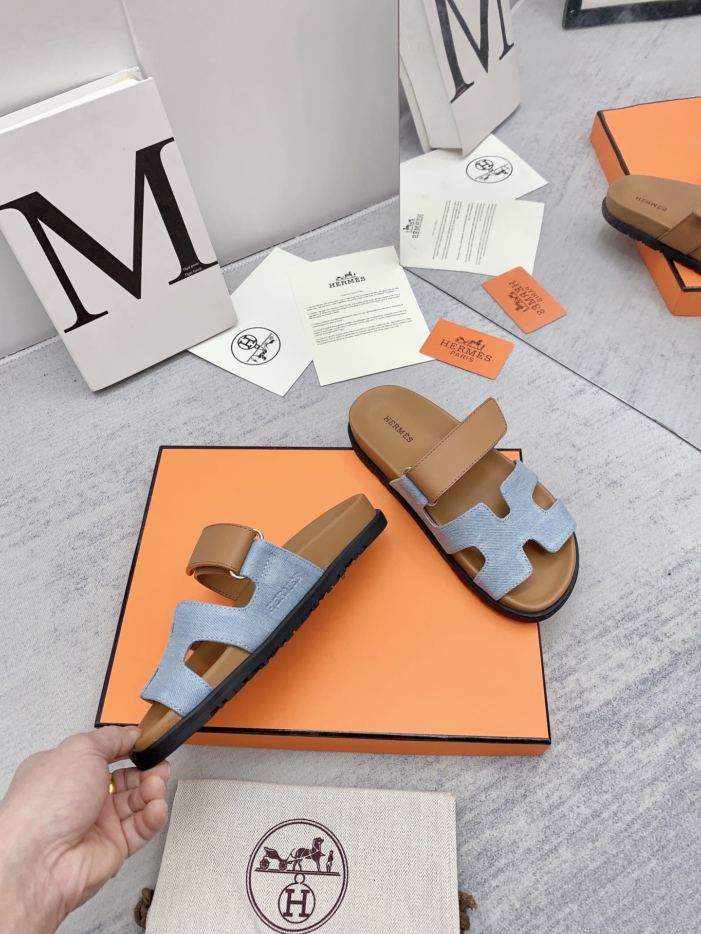 HERMES SANDAL CHYPRE BROWN