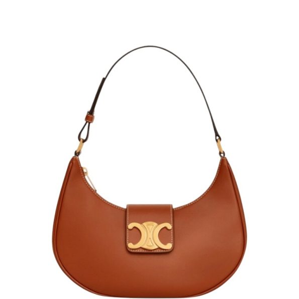 CELINE AVA TRIOMPHE SOFT BAG IN SMOOTH CALFSKIN TAN