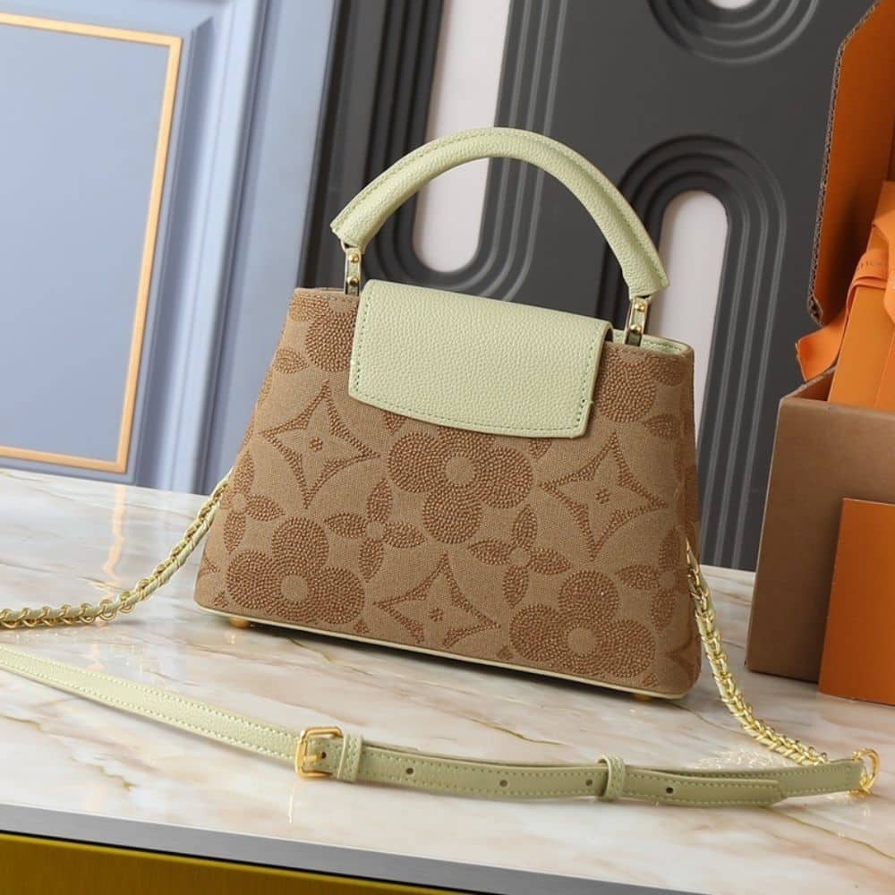 Louis Vuitton Capucines BB Green Brown 27cm