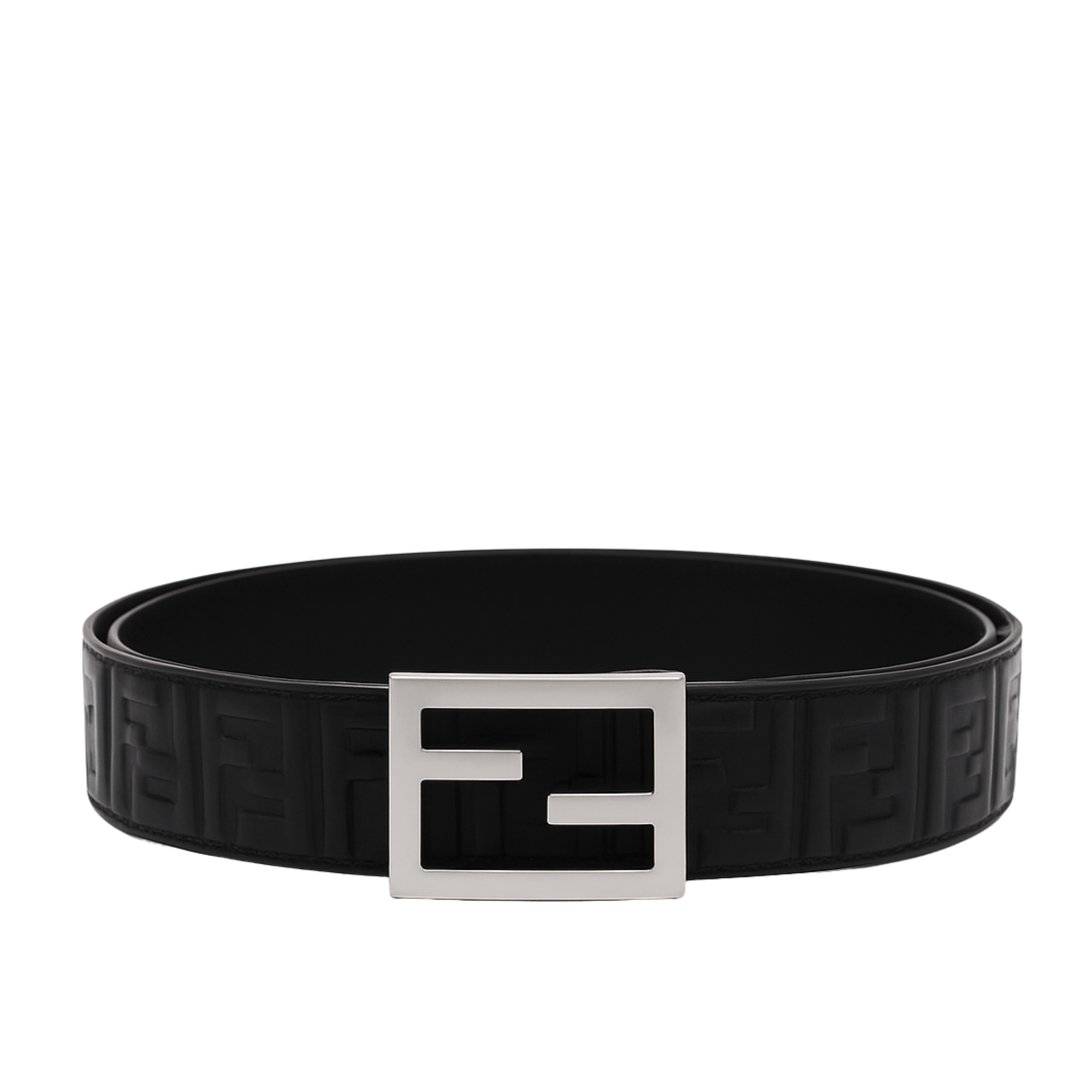 Fendi Silver Embossed 35mm Belt For Men