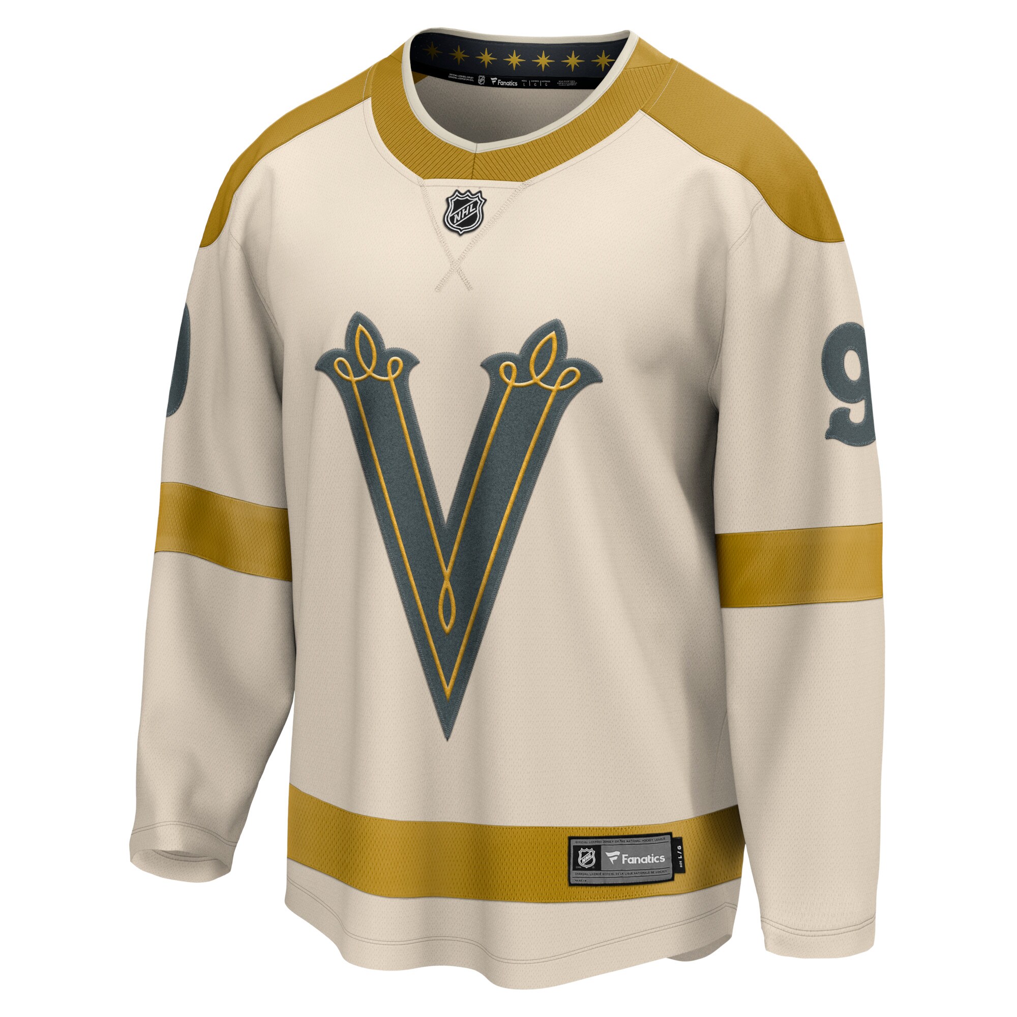 Jack Eichel Vegas Golden Knights Fanatics 2024 NHL Winter Classic Breakaway Player Jersey – Cream
