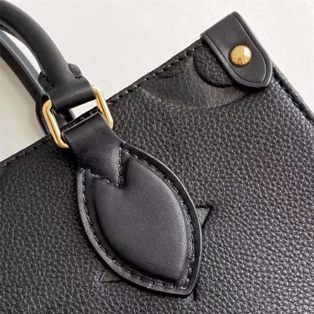 Louis Vuitton Onthego PM Monogram Empreinte Leather Tote Bag Black 25cm M45653