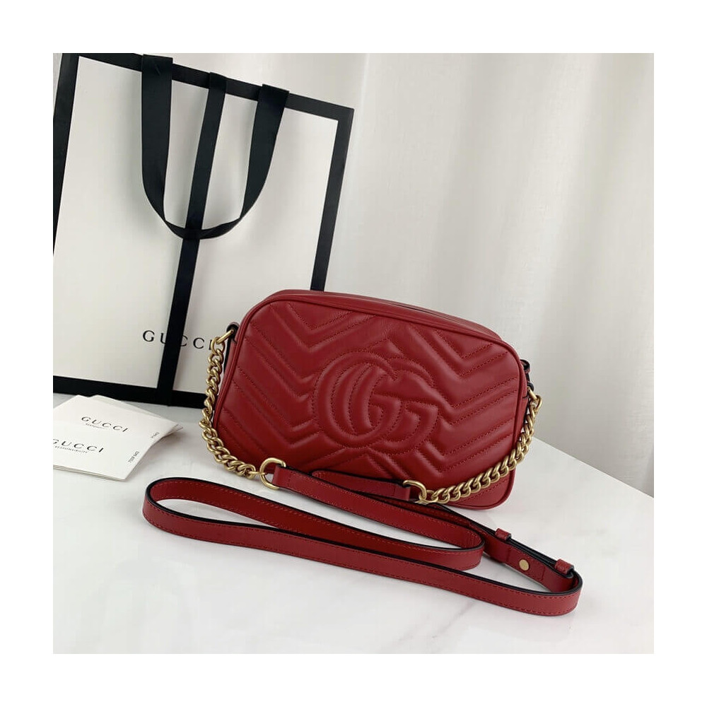 Gucci GG Marmont Small Shoulder Bag Red