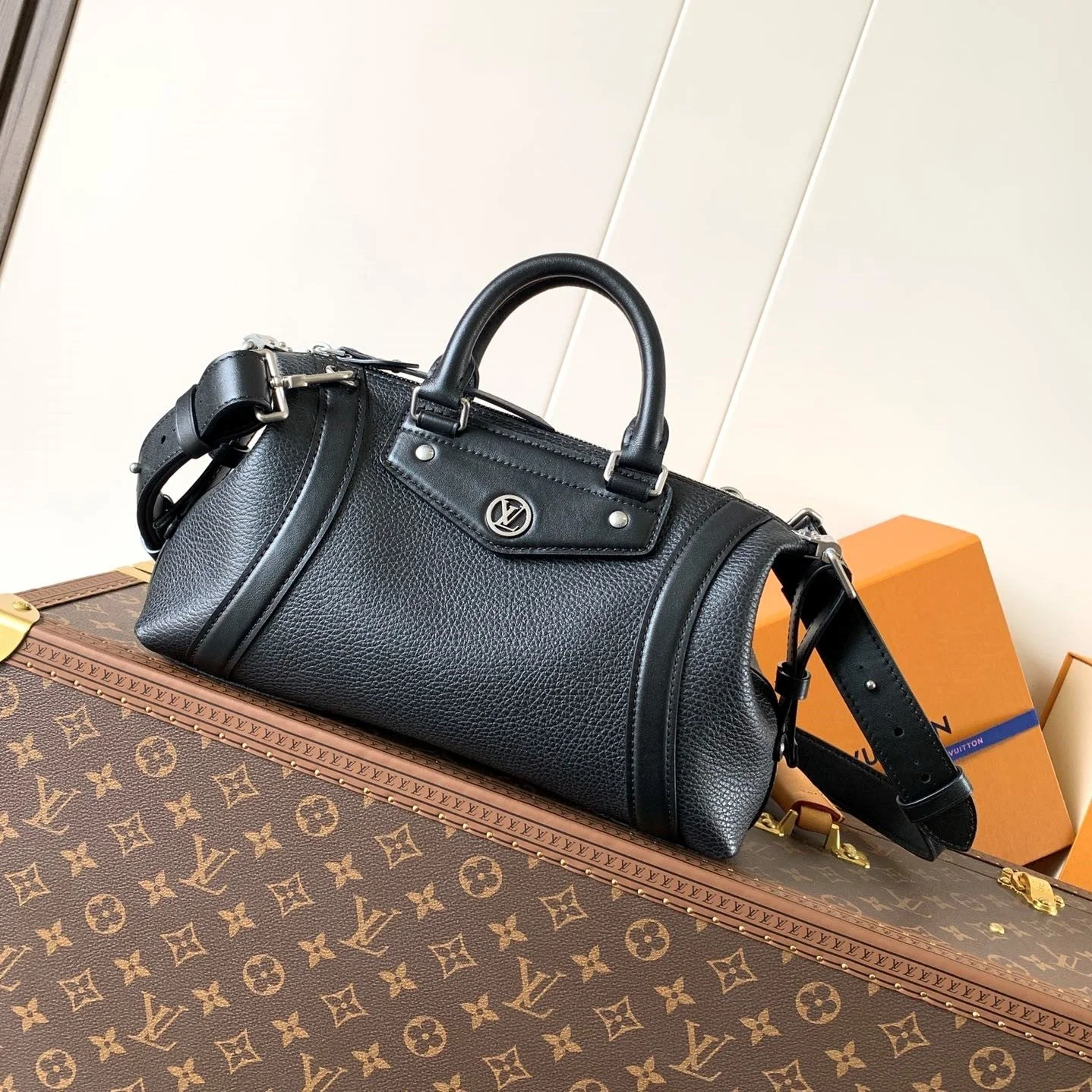 LV Nano LV Biker 30cm Black Sheepskin & Cowhide Metal