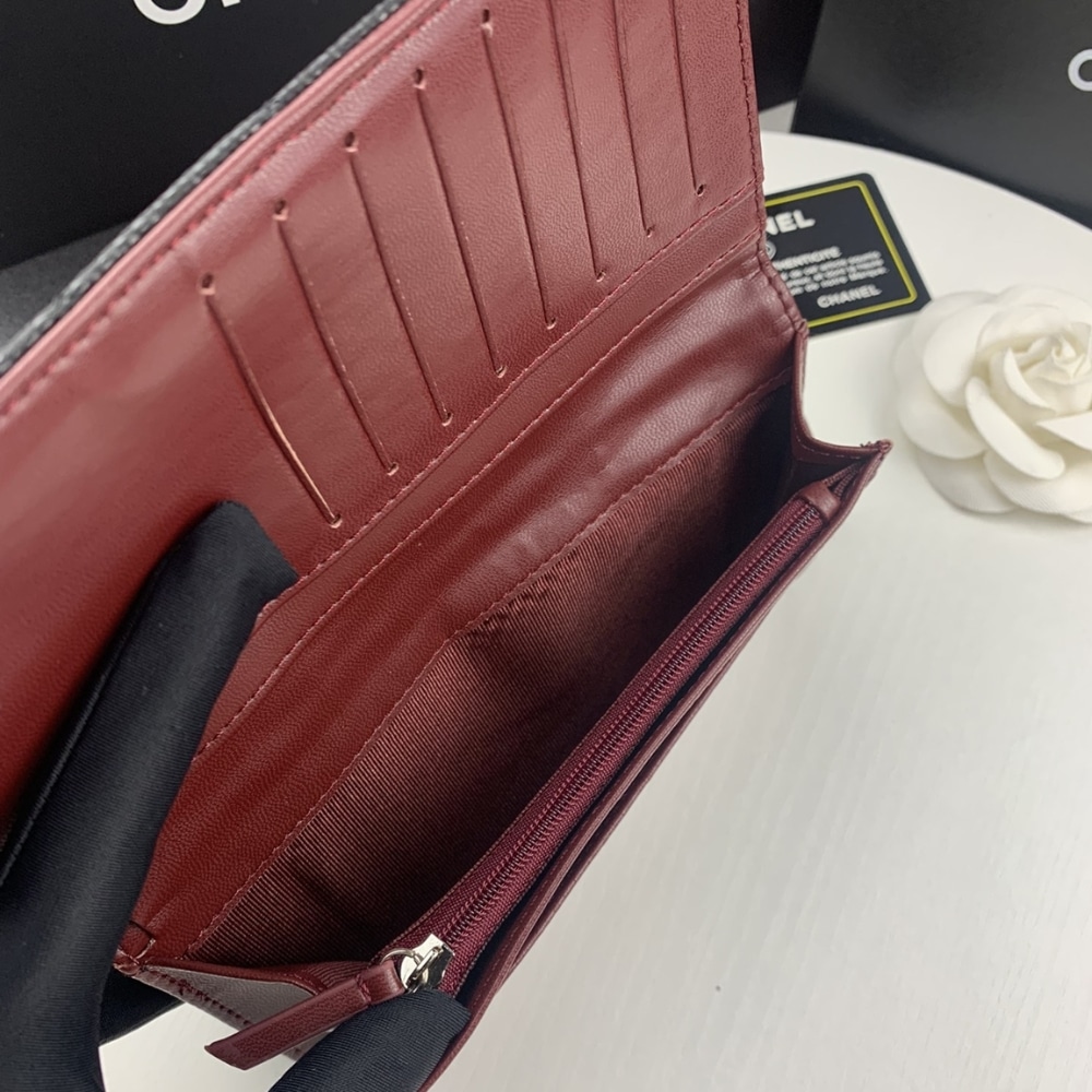Chanel Black Caviar Leather Classic Long Flap Wallet 19.5Cm