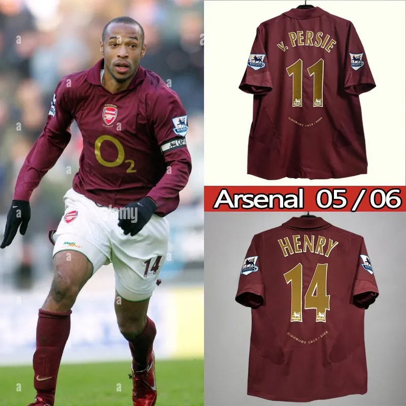 Retro 2005-06 Arsenal Home BERGKAMP ADAMS HENRY  Football jersey retro