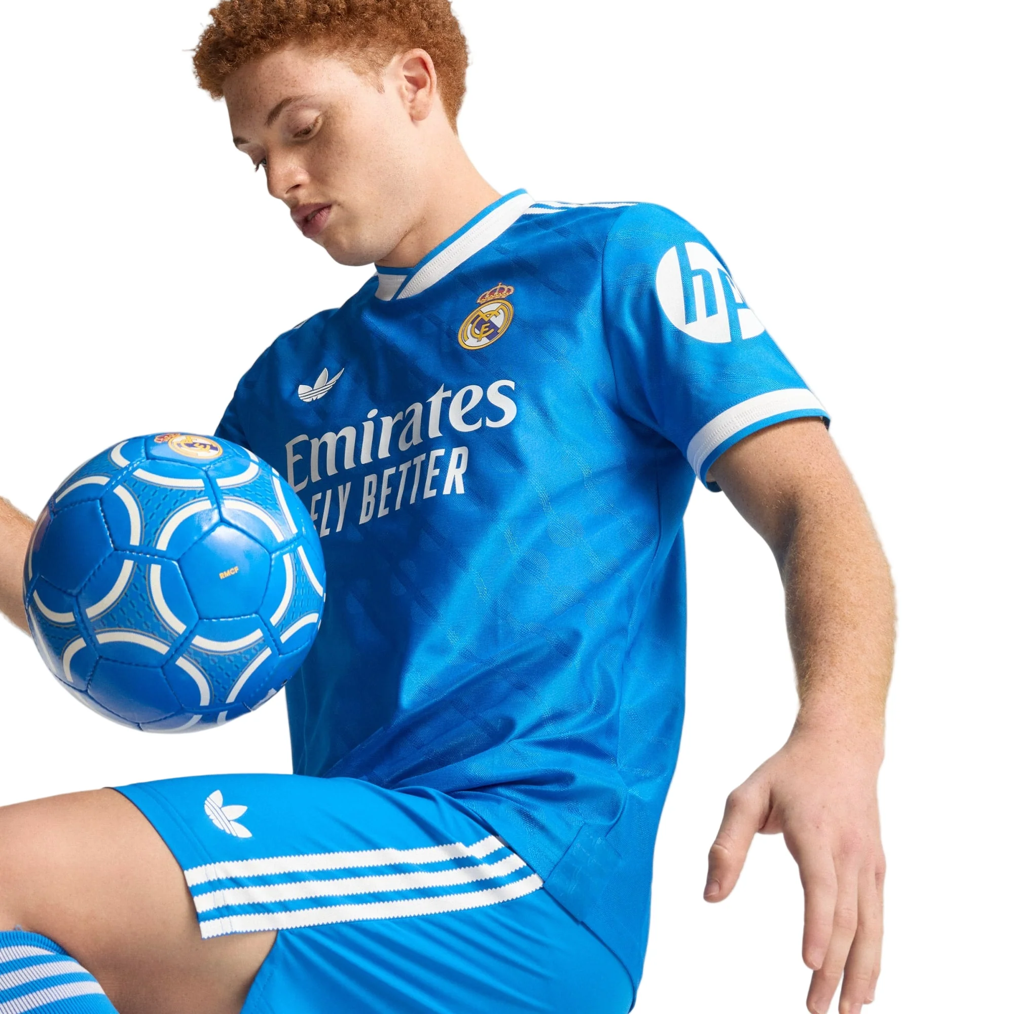 adidas Men's Mbappe  Real Madrid 25/26 Authentic Third Jersey w/ Champions League Patches (Blue)
