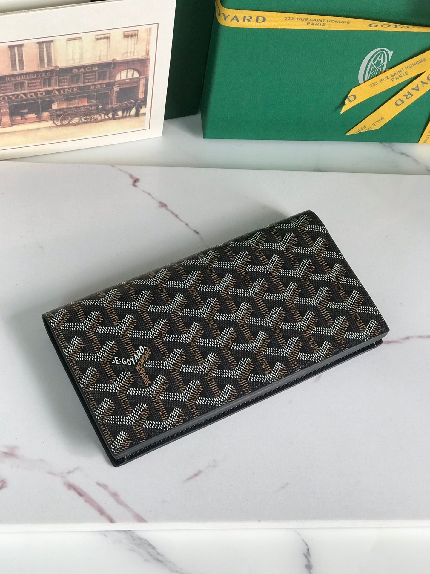 Goyard Richelieu Wallet 19 Cm Black Goyardine Canvas
