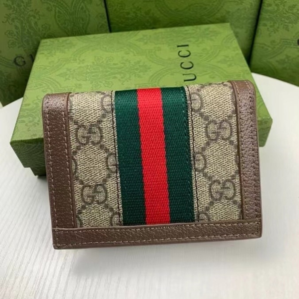 Gucci Ophidia Card Case Wallet Gg Supreme Brown 11Cm 523155 96Iwg 8745