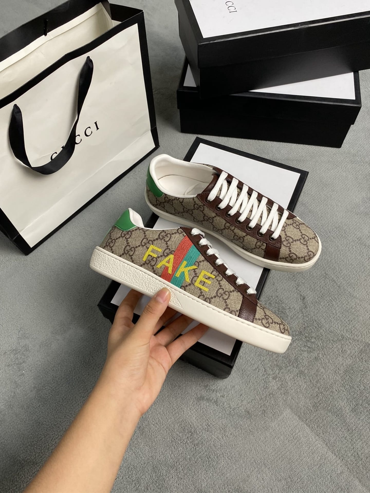 Gucci Ace ?Fake Not Print? 636358 2Gc10 8260