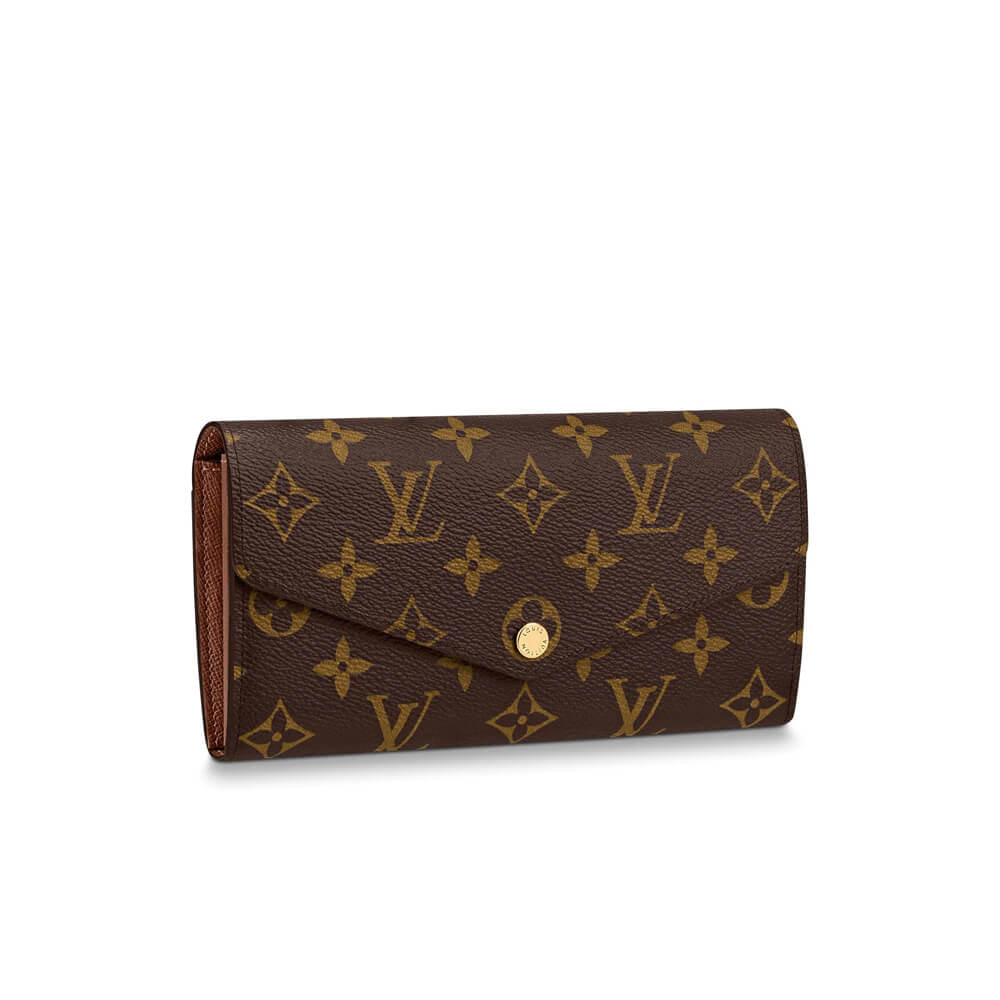 Louis Vuitton Monogram Cavas Sarah Wallet Brown 19cm