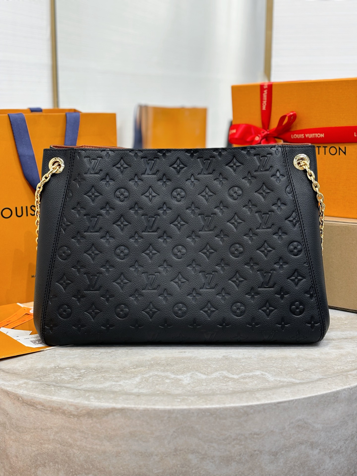 Louis Vuitton LV Anytime MM Monogram Empreinte Bag Black M14324 42cm/ 16.5in