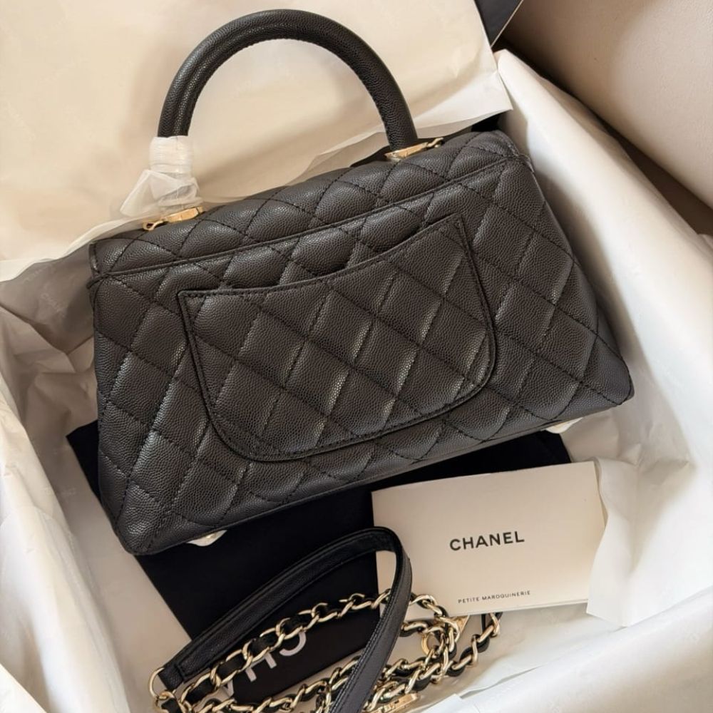 Chanel Trendy Cc Top Handle Bag Python Black 23Cm